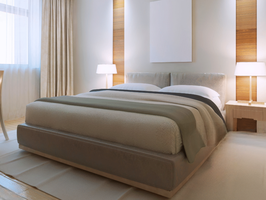 chambre cocooning beige et blanc